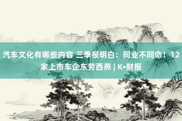 汽车文化有哪些内容 三季报明白：同业不同命！12家上市车企东劳西燕 | K•财报