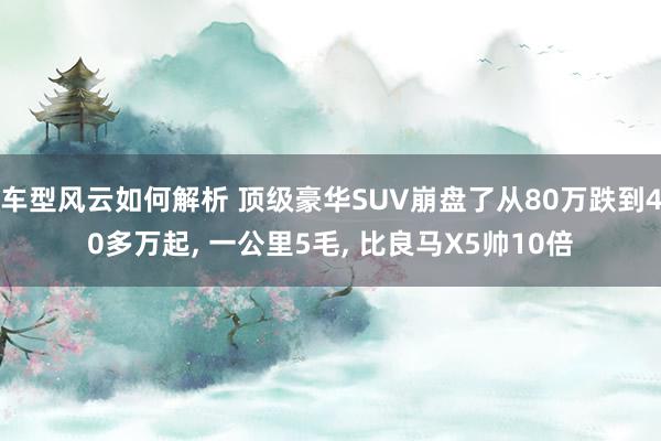 车型风云如何解析 顶级豪华SUV崩盘了从80万跌到40多万起, 一公里5毛, 比良马X5帅10倍