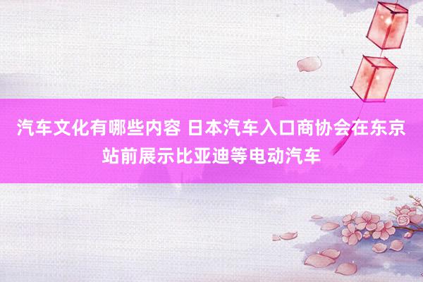 汽车文化有哪些内容 日本汽车入口商协会在东京站前展示比亚迪等电动汽车