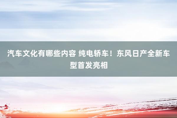 汽车文化有哪些内容 纯电轿车！东风日产全新车型首发亮相