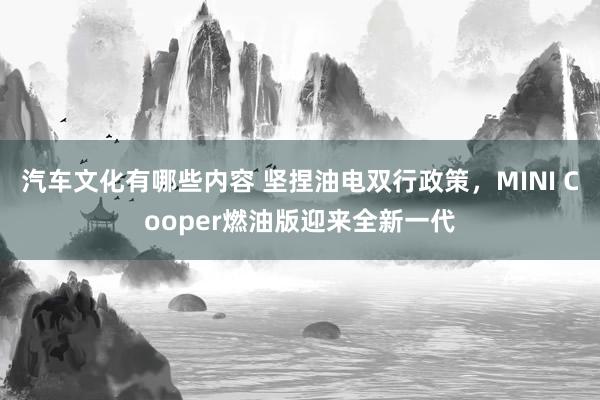 汽车文化有哪些内容 坚捏油电双行政策，MINI Cooper燃油版迎来全新一代