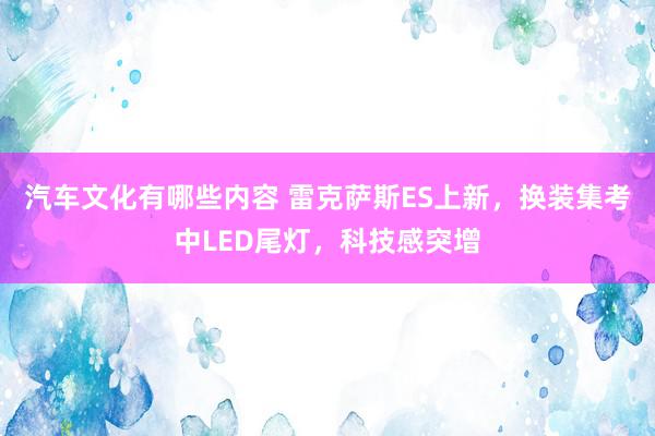 汽车文化有哪些内容 雷克萨斯ES上新，换装集考中LED尾灯，科技感突增