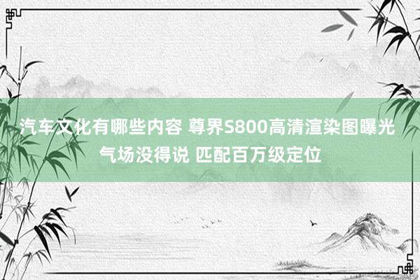 汽车文化有哪些内容 尊界S800高清渲染图曝光 气场没得说 匹配百万级定位