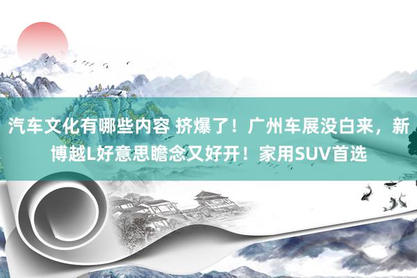 汽车文化有哪些内容 挤爆了！广州车展没白来，新博越L好意思瞻念又好开！家用SUV首选