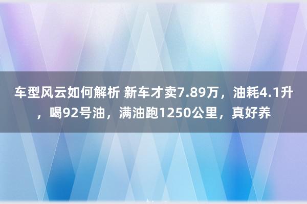 车型风云如何解析 新车才卖7.89万，油耗4.1升，喝92号油，满油跑1250公里，真好养