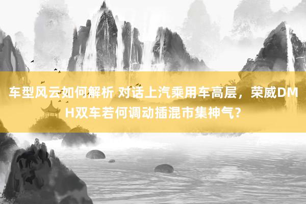 车型风云如何解析 对话上汽乘用车高层，荣威DMH双车若何调动插混市集神气？