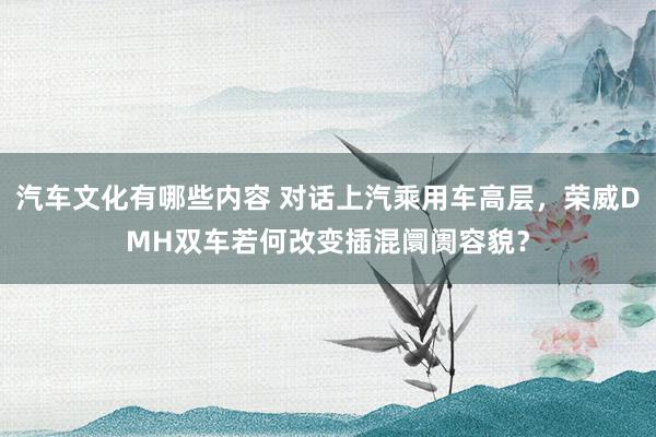 汽车文化有哪些内容 对话上汽乘用车高层，荣威DMH双车若何改变插混阛阓容貌？