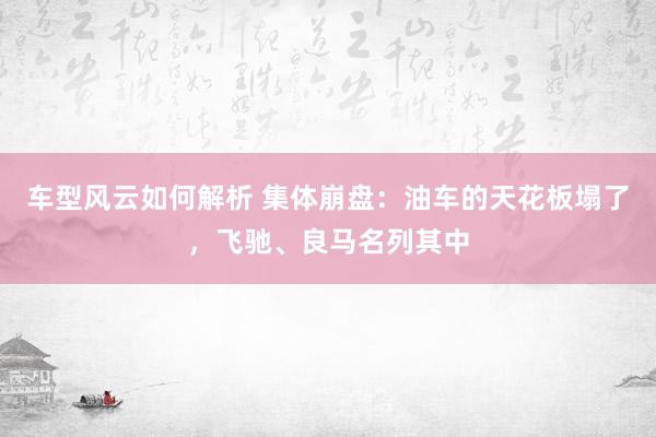 车型风云如何解析 集体崩盘：油车的天花板塌了，飞驰、良马名列其中