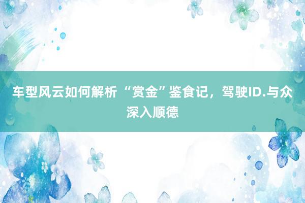 车型风云如何解析 “赏金”鉴食记，驾驶ID.与众深入顺德