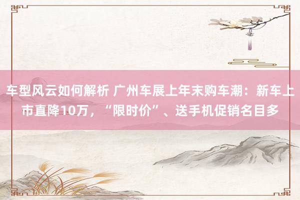 车型风云如何解析 广州车展上年末购车潮：新车上市直降10万，“限时价”、送手机促销名目多