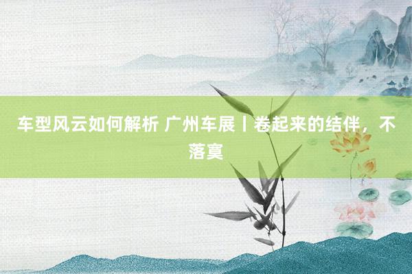 车型风云如何解析 广州车展丨卷起来的结伴，不落寞