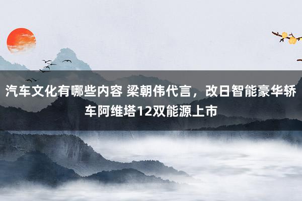 汽车文化有哪些内容 梁朝伟代言，改日智能豪华轿车阿维塔12双能源上市