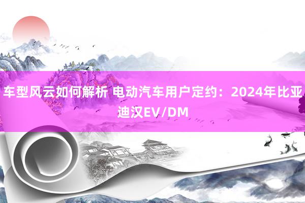 车型风云如何解析 电动汽车用户定约：2024年比亚迪汉EV/DM