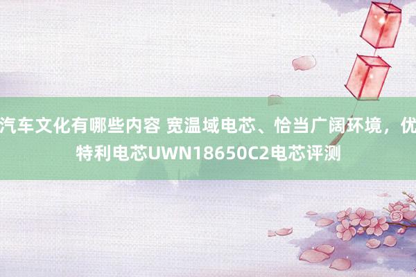 汽车文化有哪些内容 宽温域电芯、恰当广阔环境，优特利电芯UWN18650C2电芯评测