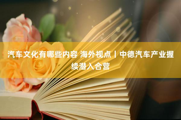 汽车文化有哪些内容 海外视点丨中德汽车产业握续潜入合营