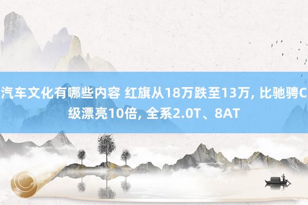 汽车文化有哪些内容 红旗从18万跌至13万, 比驰骋C级漂亮10倍, 全系2.0T、8AT