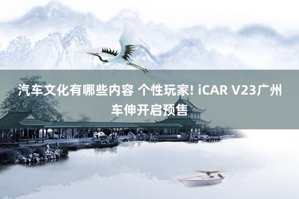 汽车文化有哪些内容 个性玩家! iCAR V23广州车伸开启预售