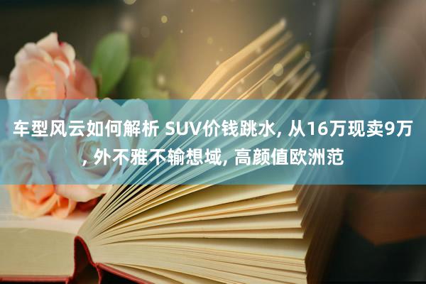 车型风云如何解析 SUV价钱跳水, 从16万现卖9万, 外不雅不输想域, 高颜值欧洲范