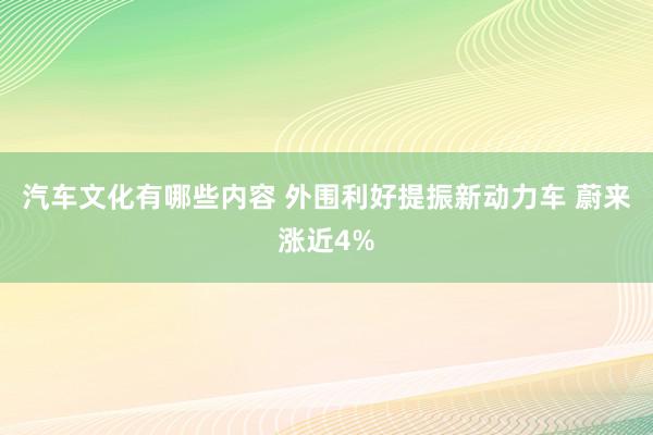 汽车文化有哪些内容 外围利好提振新动力车 蔚来涨近4%