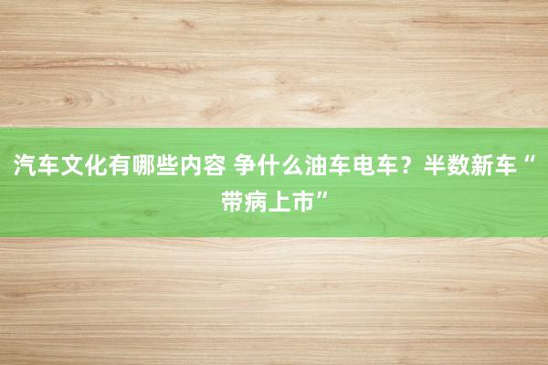 汽车文化有哪些内容 争什么油车电车？半数新车“带病上市”