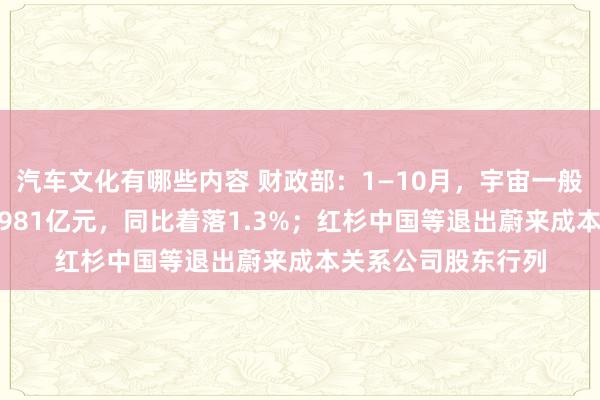 汽车文化有哪些内容 财政部：1—10月，宇宙一般巨匠预算收入184981亿元，同比着落1.3%；红杉中国等退出蔚来成本关系公司股东行列