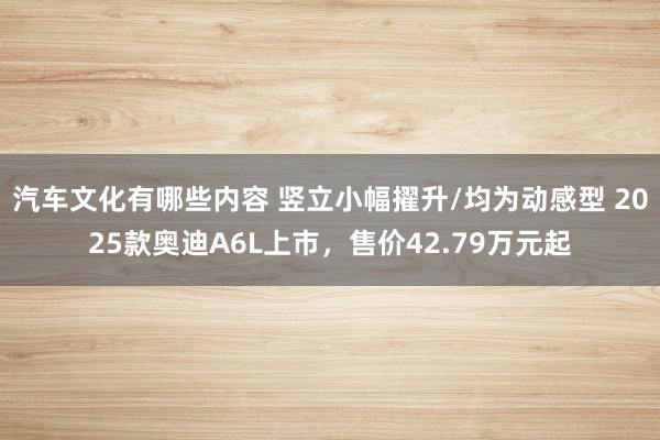 汽车文化有哪些内容 竖立小幅擢升/均为动感型 2025款奥迪A6L上市，售价42.79万元起